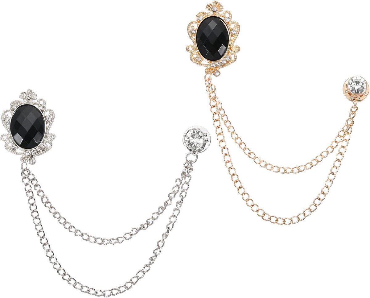 Gem Opknoping Ketting Broche Pins, Strass Mannen Gem Broche Pak Pins Reversspeldjes