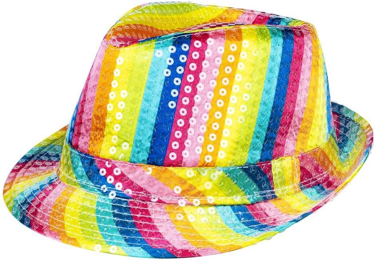 - Pailletten hoed, unisex, disco outfit, accessoire, carnaval, kostuum, themafeest, themafeest
