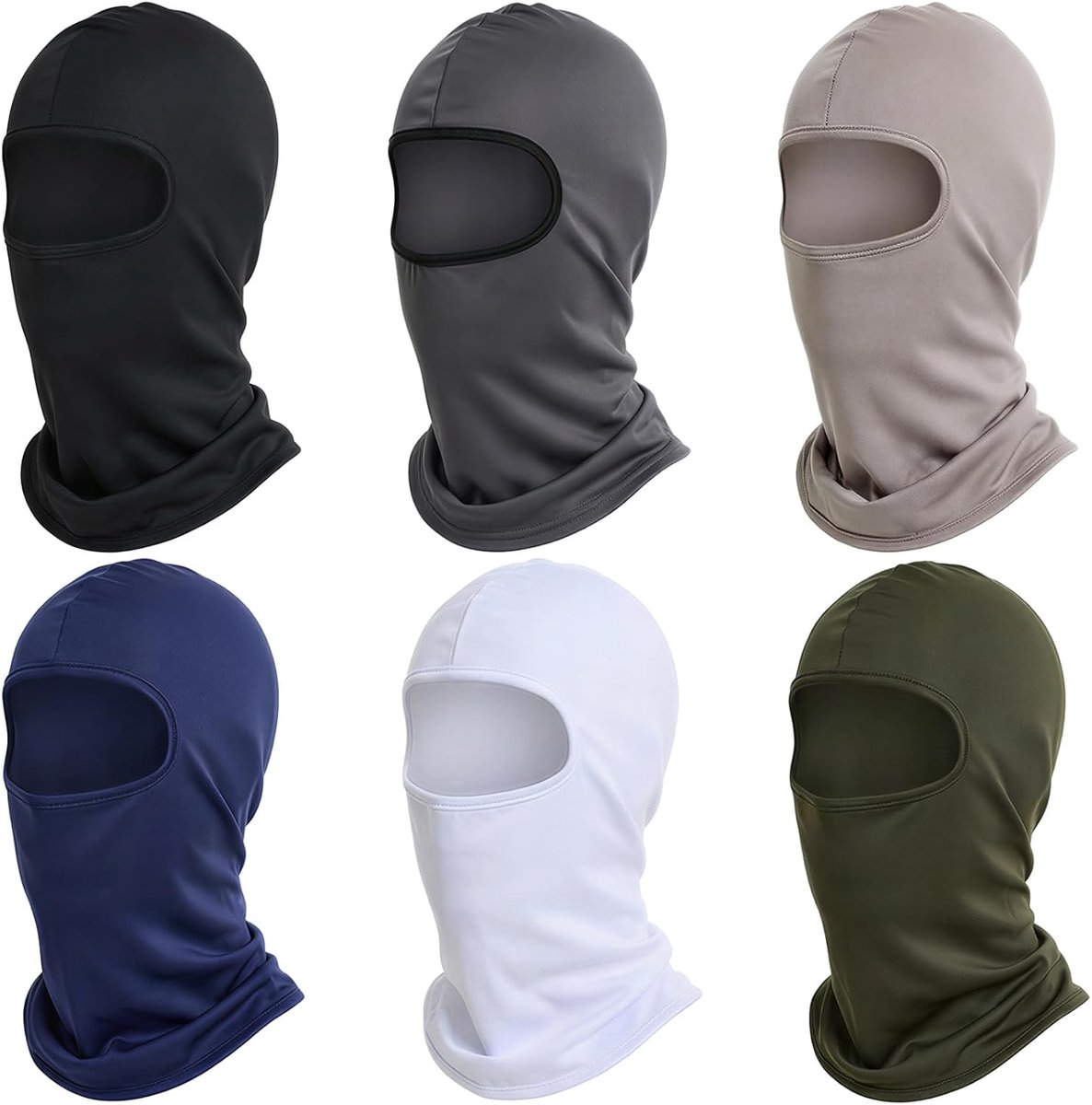 6 stuks bivakmuts voor motorfiets, skimasker, balaclava, gezichtskap, heren en dames, uv-bescherming, ademend, stormmasker, fiets-hoofddeksel, winddicht, voor outdoor, sport, skiën, fietsen