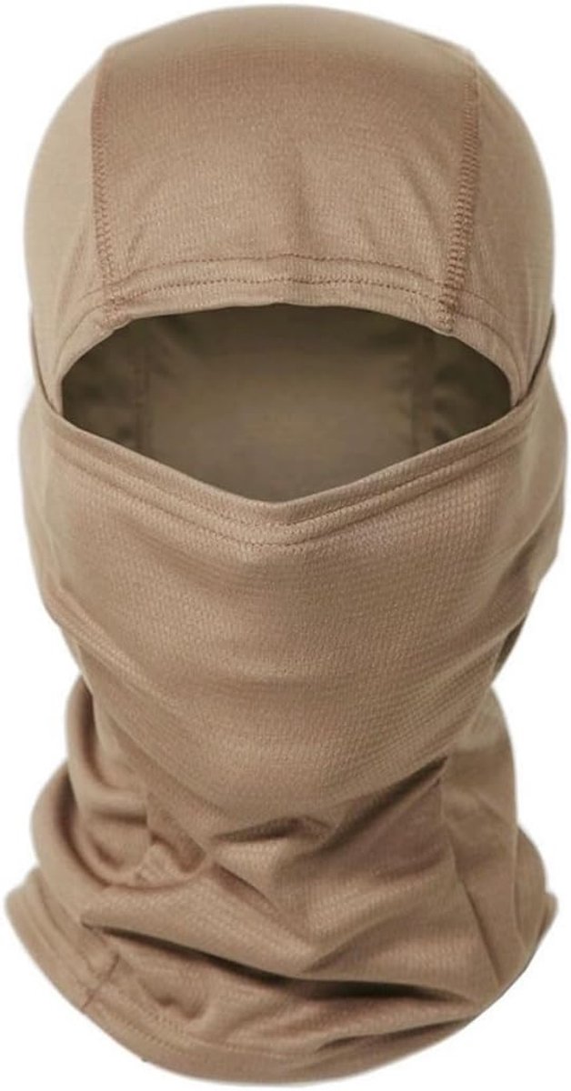 Bivakmuts, camo gezichtsmasker, skimasker, motormasker, uv-bescherming, balaclava, voor heren en dames, voor motorrijden, fietsen en sport, beige, 58-62