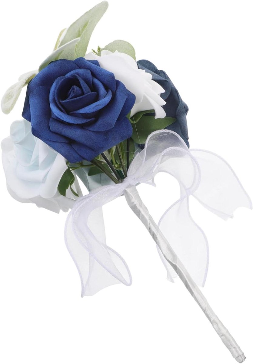 Kunstboeket Rozen - Decoratieve Bloemen - Bruiloft Decoratie - Met Kant Details - 24 x 15 cm - Diverse Kleuren