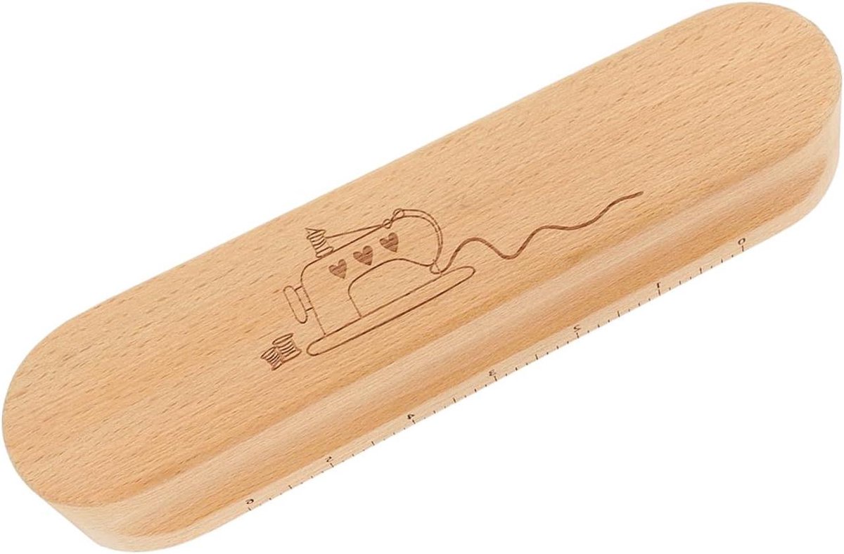 Strijkblok Hout - Naai Accessoire - Quilten en Naaien - Afgeronde Zijkanten - 24 cm Lengte - Natuurlijk Hout