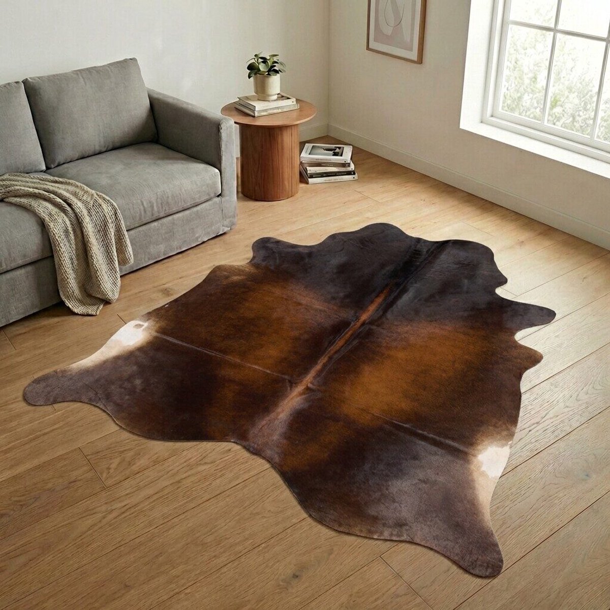 Koeienhuid Vloerkleed XXL (Extra Groot) - Effen-solid - 238 x 226 cm - Koeienkleed / Koeienvel / Dierenvel / Dierenhuid / Koehuid Tapijt