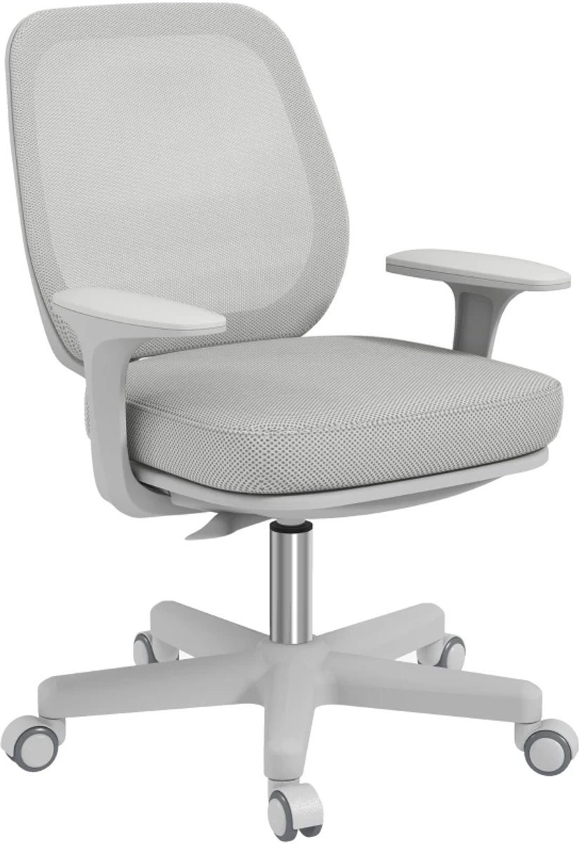 Ergonomische Bureaustoel - In Hoogte Verstelbaar - 360° Draaibaar - Kantoorstoel - Gamestoel - Volwassenen Stoel - Computerstoel - 55 x 48 x 82,5-94,5 cm - Grijs