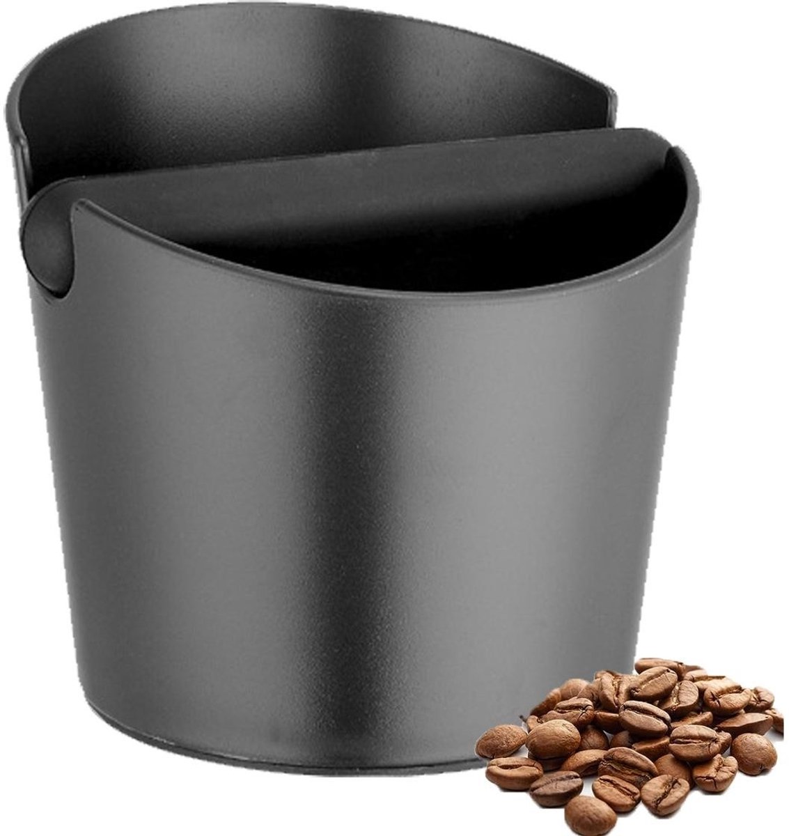 SSTRWGOOD Abklopfbak - Knock Box voor Koffiedik - Afvalbak voor Siebträger - 12,5x12,4x9,8cm - Antislip Bodem, Schuine Rand, Demonteerbare Rubberen Stang, Geluidsdempend Ontwerp - Geschikt voor Espressomachines - ABS