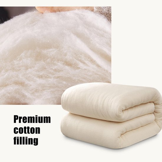 Katoenen Futon Matras - Vloermatras Slaapmat - Comfortabel Slapen - Elastische Band Bevestiging - 200x220cm - M — afbeelding 5