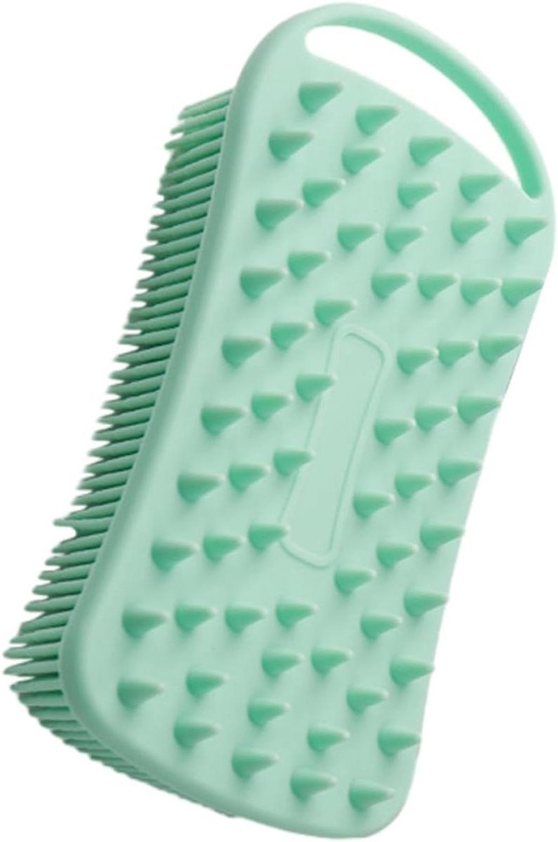 Siliconen Badborstel - Lichaamsscrubber Doucheborstel - Huidreiniging Massage - Dubbelzijdig Ontwerp - 142 x 7 x 4 cm - Groen