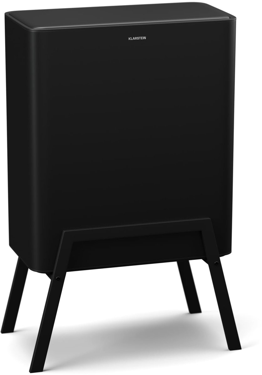 SnelShoppen - Prullenbak 30L met Drukknop en Geurfilter - Uitneembare Binnenemmer - Stijlvolle Zwarte Afvalbak voor Keuken, Tuin en Feest