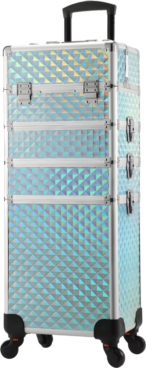 Beauty Trolley 4-in-1 Afneembaar - Grote Opslag - Met Wielen & Slot - Aluminium Case