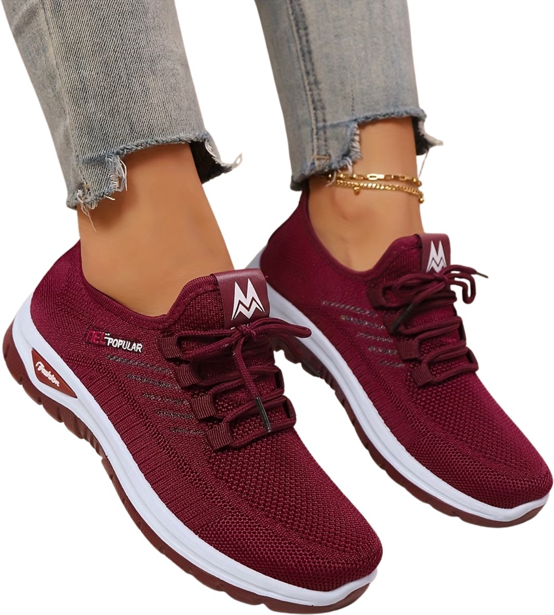 Currero Schoenen Dames Sneakers Comfortabel Slippers Casual Volwassenen 37.5 Rood