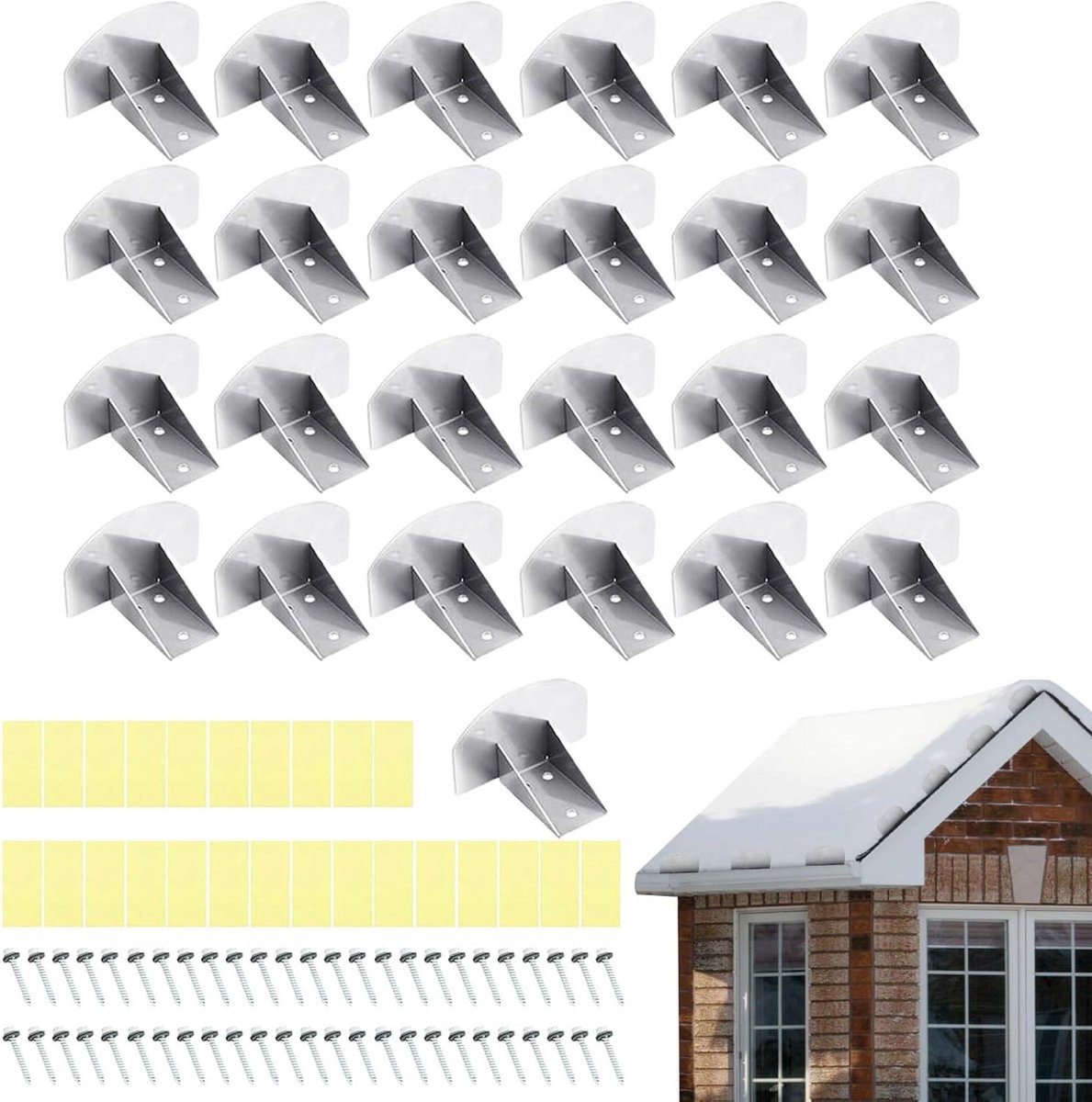 Sneeuwvanger Dak - Dakgoot Bescherming - Dak Veiligheid - Roestvrij Staal 304 - 25 Stuks - Zilver