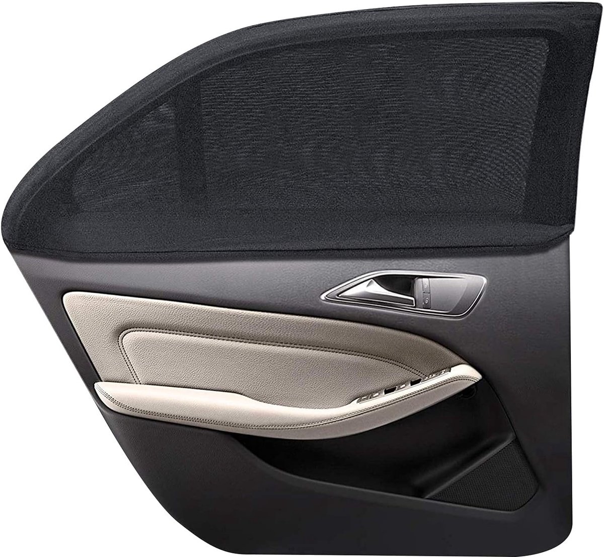 Zonwering voor in de auto, met gecertificeerde uv-bescherming voor kinderen, baby's, volwassenen, huisdieren, universele zonneklep, autonet, autoraam, zonwering voor achterruit (XL)