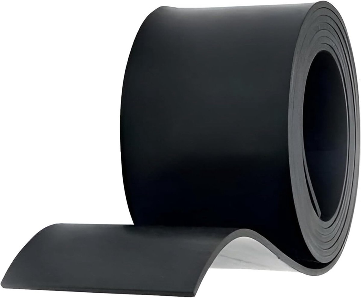 rubber op rol, rubberplaat, rubberfolie, SBR-rubber, 20 cm breed x 2 m lang, 4 mm dik, neopreen, fitnessvloer, rubberen plaat, voor rubberen sluitringen, anti-slip rubber