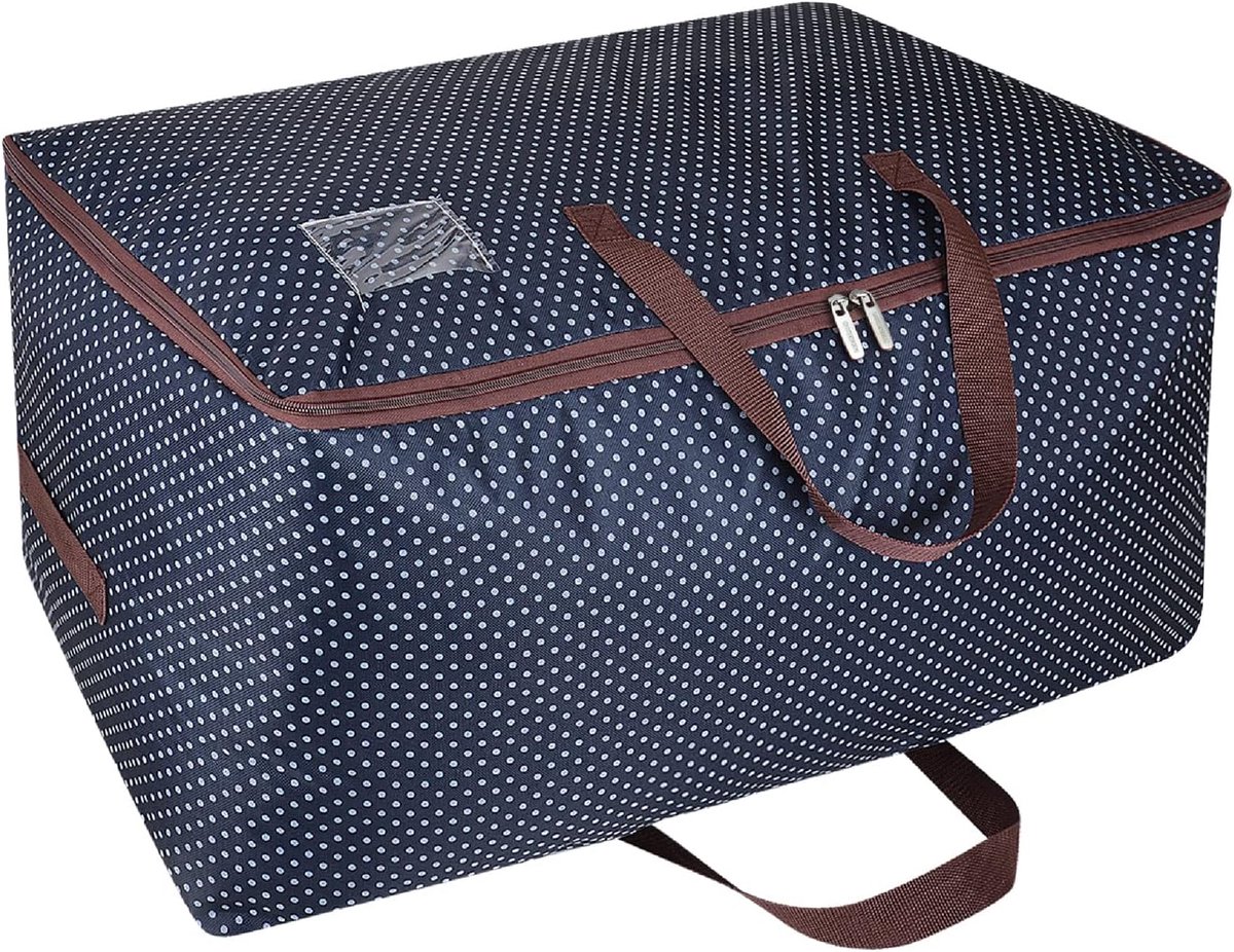 105L Grote Opbergzak voor Kleding Onder het Bed met Ritssluiting, Vochtwerend (Blauw)