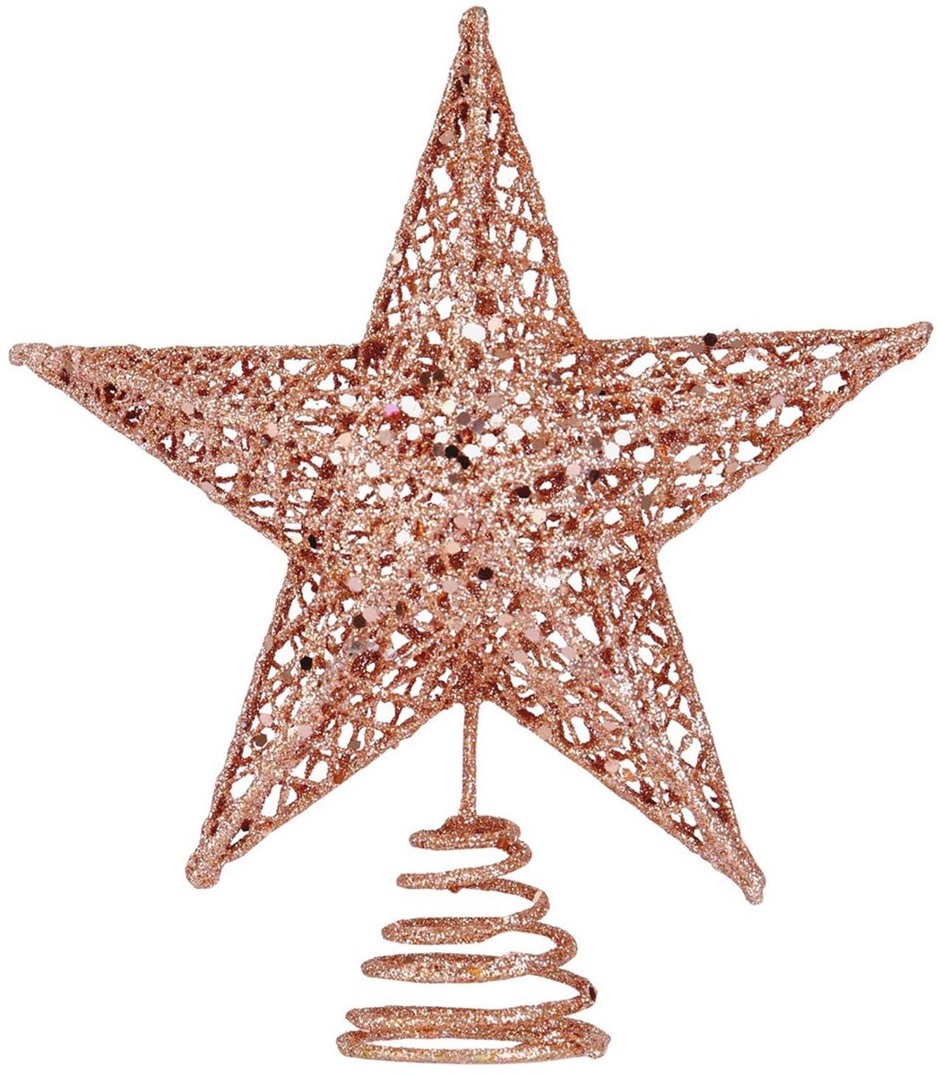 Kerstboom ster topper, 20 cm kerstboomtopper ster, glitter kerstboomtopper, voor kerstboomversiering (A)