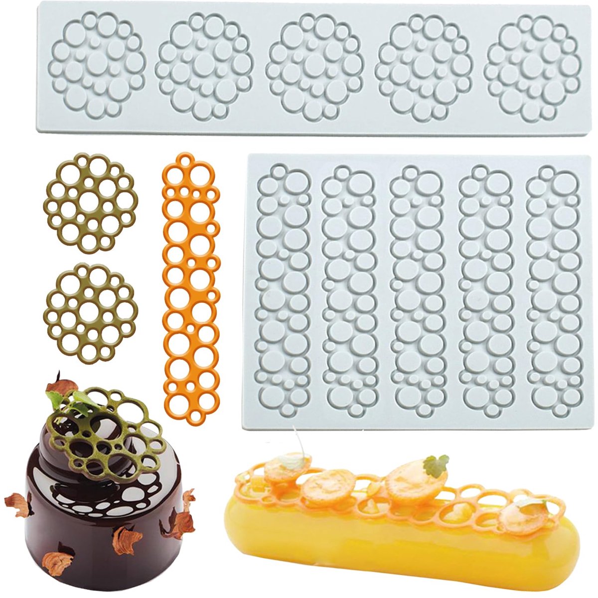 Fondant vormen cake, bellenreliëf, siliconen puntmat, siliconen fondant-puntmat voor hars, zeep, snoep, knutselen, taartdecoratie, keuken