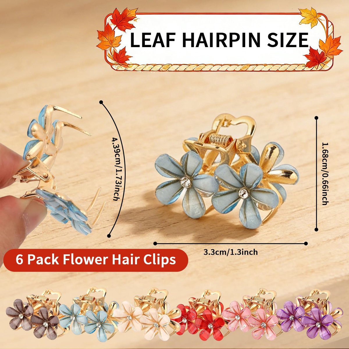 Haarklammer, 6 Stuks Kleine Bloemen Haarclips Voor Dames & Meisjes, Schattige Mini Metalen Haarspelden Met Bloemdesign