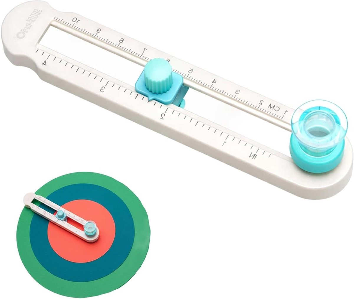 Cirkelsnijder Papier - Ronde Snijder - Kaarten Maken - 360 Graden Draaibaar - 2-20 cm Diameter - Wit