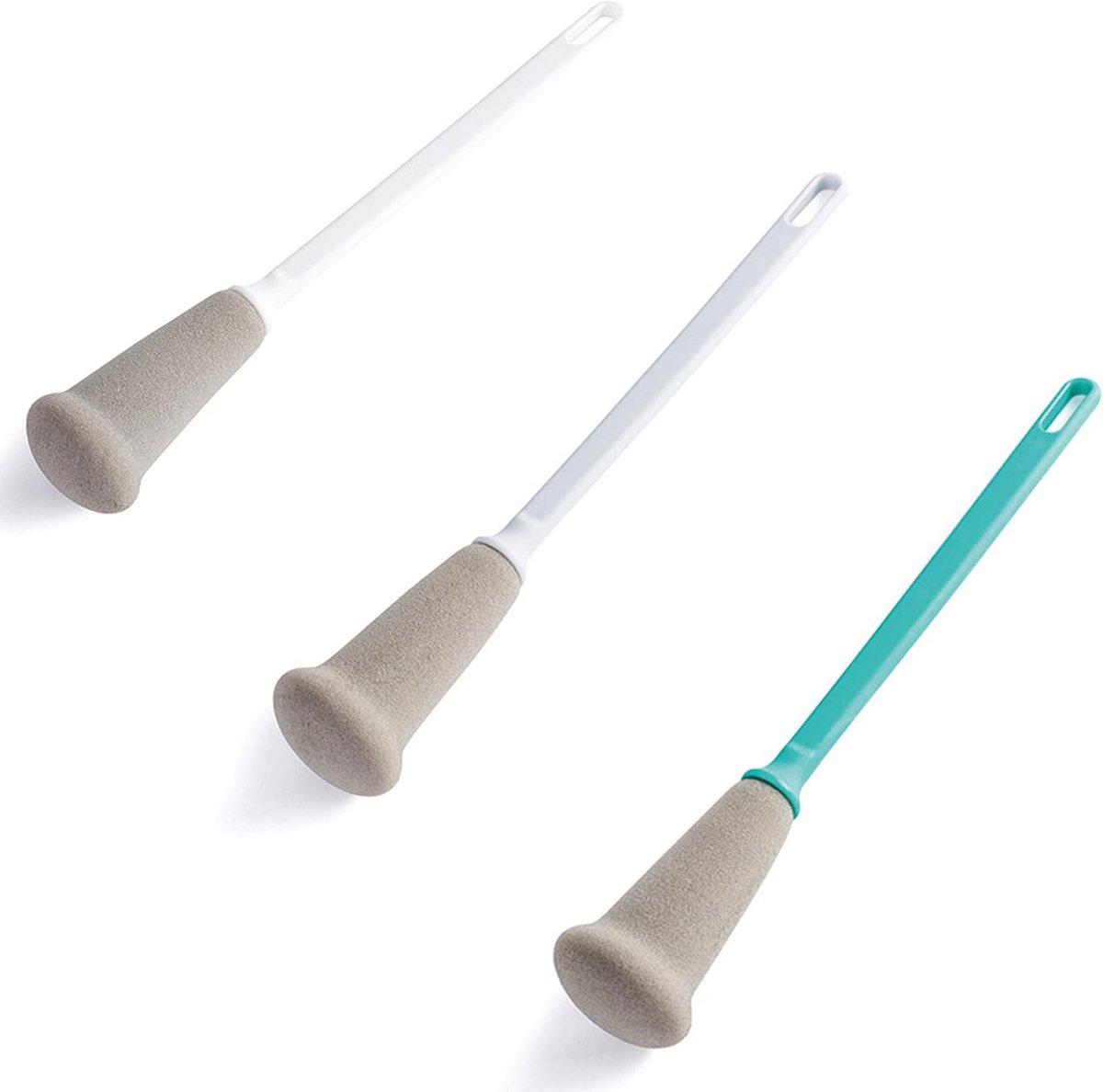 Cup Borstel, 3 PACK Glazen Fles Borstel Keuken Wassen Schoonmaakgereedschap Borstel met Lange Plastic Handvat Cup voor Koffie Glazen Pot Mokken Wijnfles