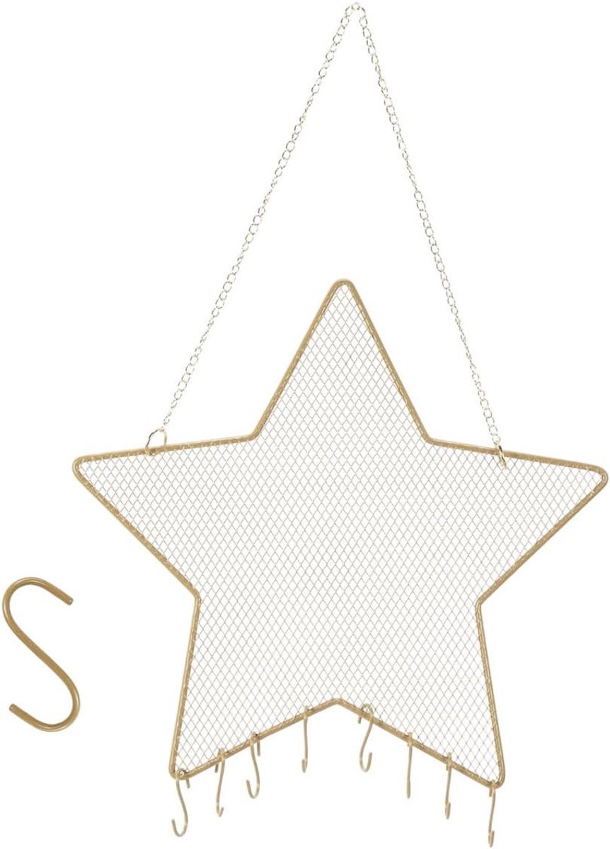 1 set oorbellenhouder organizer muur, kettinghouder hangende sieraden organizer muur voor oorbellen ketting sieraden huisdecoratie, sterren