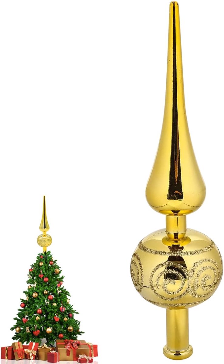 goud, grote kerstboompiek, kunststof, kerstboompiek, satijn, kerstboompiek, versierd voor de kerstboom
