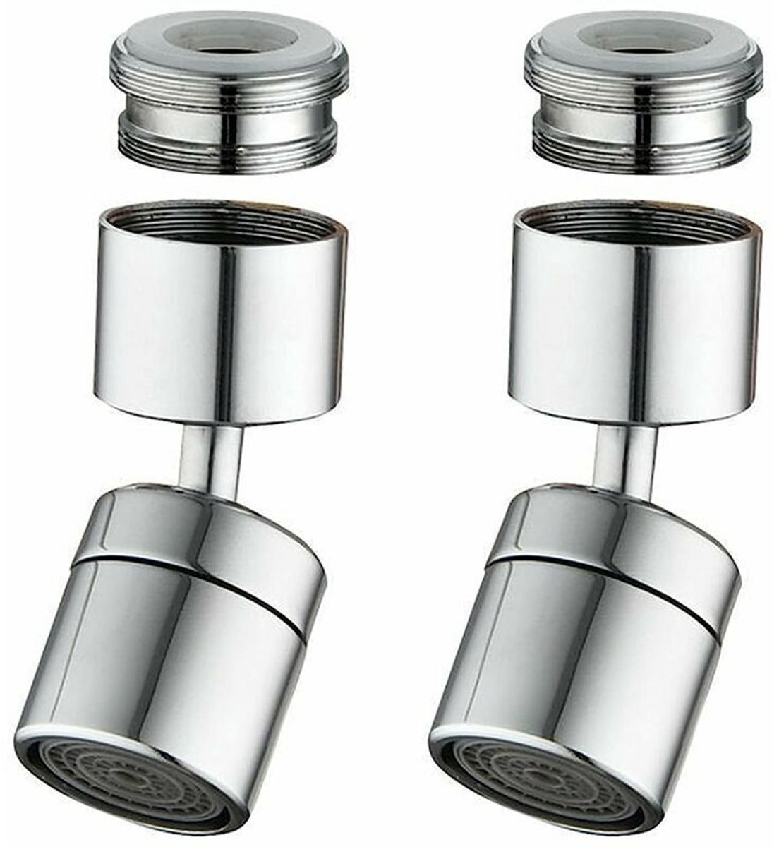 Sproeikop voor keukenkraan (set van 2): universeel spatwaterwerend filter en waterbesparend opzetstuk