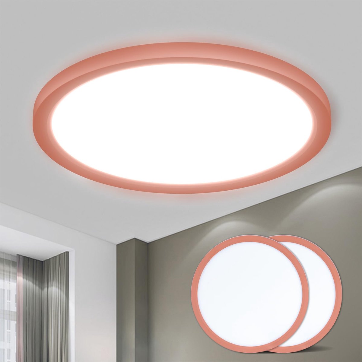 SnelShoppen - LED Plafondlamp Rond Plat 18W 6000K Waterdicht IP44 voor Badkamer, Woonkamer, Slaapkamer, Keuken, Kantoor, 1600LM Dun Design 220*24mm