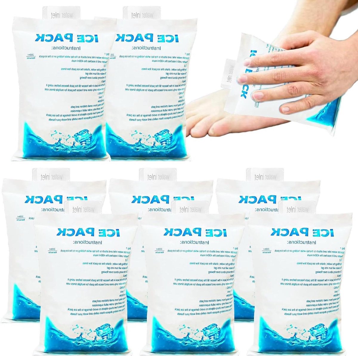 Gel Koelpack - IJscompressen - Voedsel Koelen - Herbruikbaar - 8 stuks - Blauw