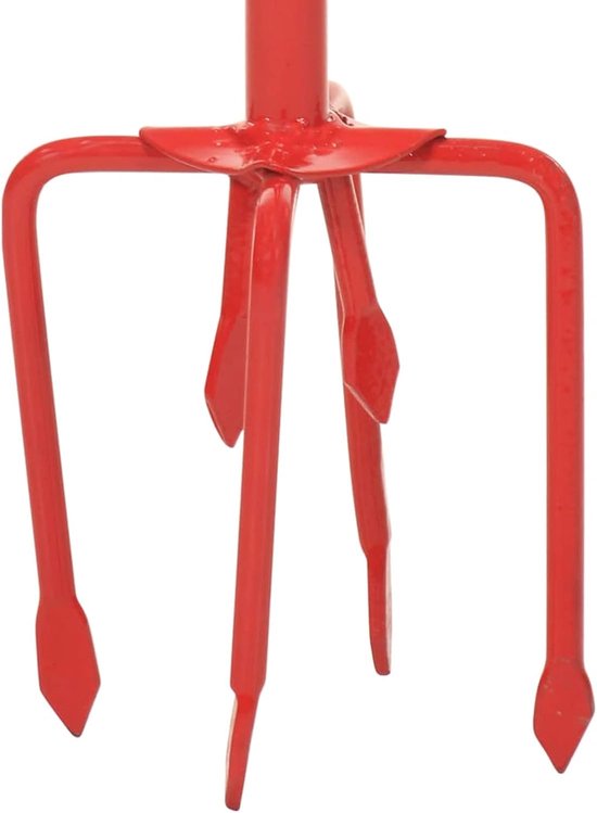 Tuinklauw Staal - Bodemverluchter Tuin - Bloembedden Verzorgen - Ergonomische Handgreep - 97 cm - Rood — afbeelding 3