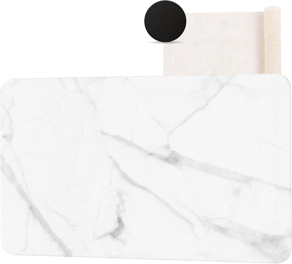 SnelShoppen - Grote stenen badmat van diatomeeënaarde, sneldrogend, antislip, super absorberend, perfect voor badkamer, keuken, planten en huisdieren