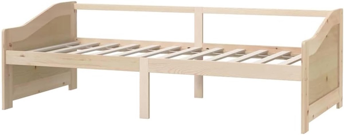 Houten Slaapbank - Bedbank Bank - Gasten Ontvangen - Massief Grenenhout - 90 x 200 cm - Bruin