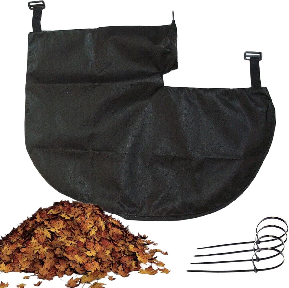 Bladblazer Zak Vervanging - Tuinafval Opvang - Buitenonderhoud Tuin - Duurzame Rits Sluiting - 70 cm Breed - Zwart