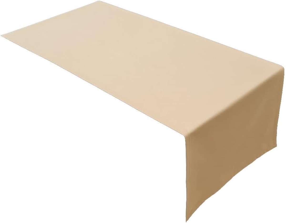 Home Hoogwaardige tafelloper, tafellinnen van 100% katoen, collectie concept, kleur en grootte naar keuze (tafelloper - 45x150cm, camel)
