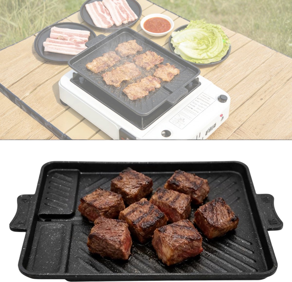 Zavio® Grillplaat Inductie - Bakplaat - Gietijzer