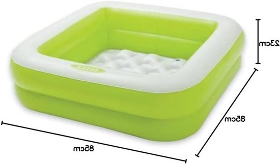 Babypool Play Box - Kinderbadje Opblaasbaar - Waterpret Buiten - Waterdicht Materiaal - 85 x 85 x 23 cm - Groen — afbeelding 5