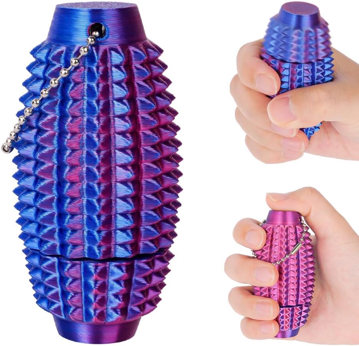 Pain Fidget, 360° roterende Spiky Grippie Stim Sleutelhanger, Draagbaar Pocket Mini-fidgetspeelgoed, Anti-stress Speelgoed voor Kinderen en Volwassenen voor Stressvermindering