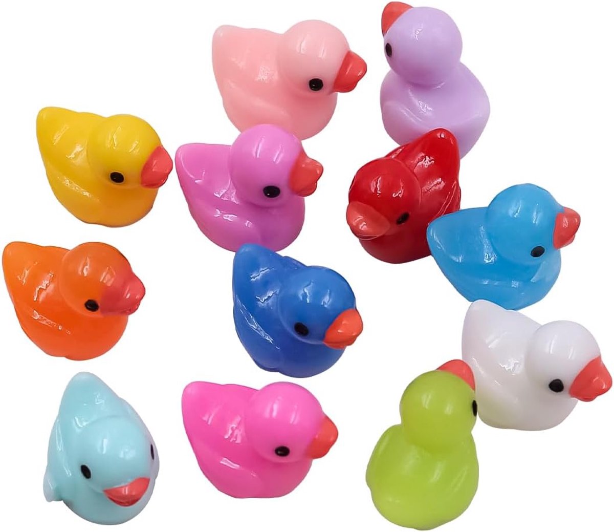 120 stuks mini hars eenden schattige mini hars eenden kleine gele eend miniatuur eenden voor ambachtelijke huis miniatuur tuin landschap poppenhuis potplant decoratie (12 kleuren)