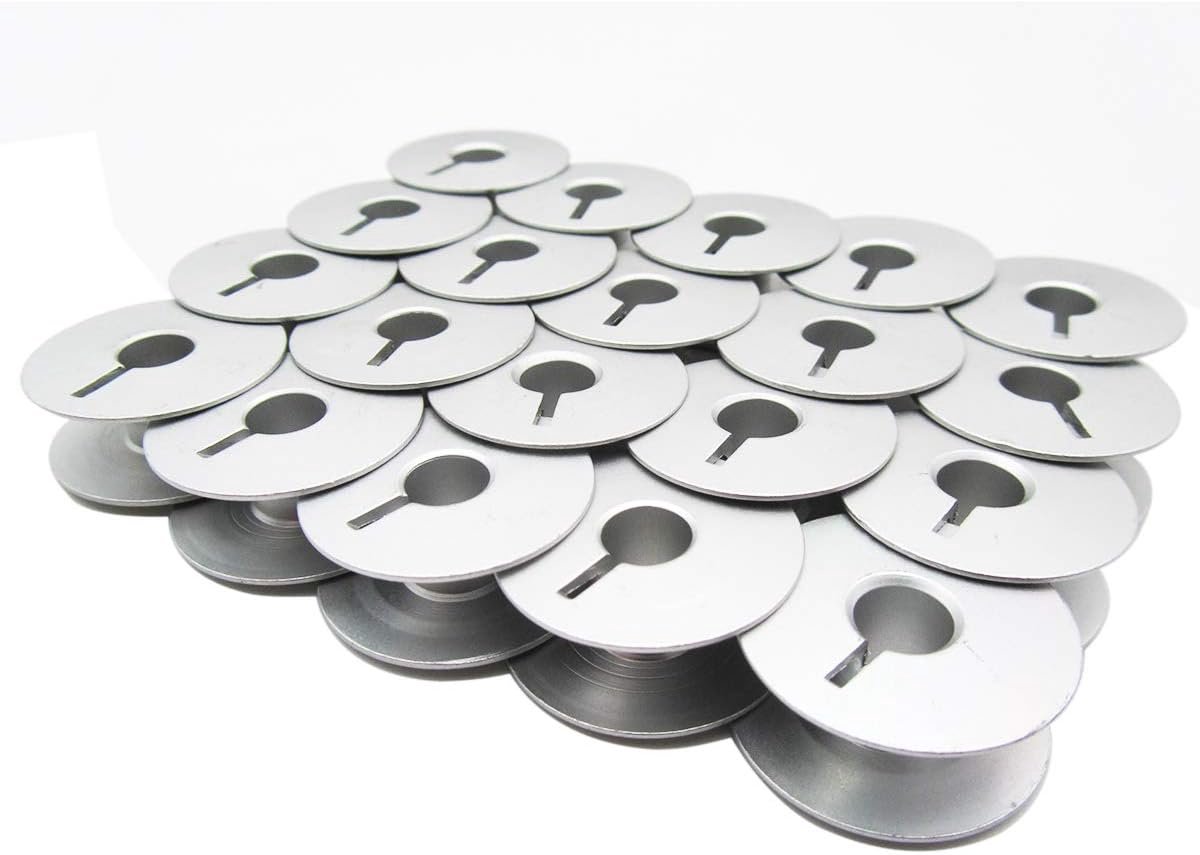 Merk- 20 stuks # 40264AS / 55623AS spoelen van aluminium met gleuf voor roller, Compatibel met/vervanging voor Juki Merk Brother Merk (20)