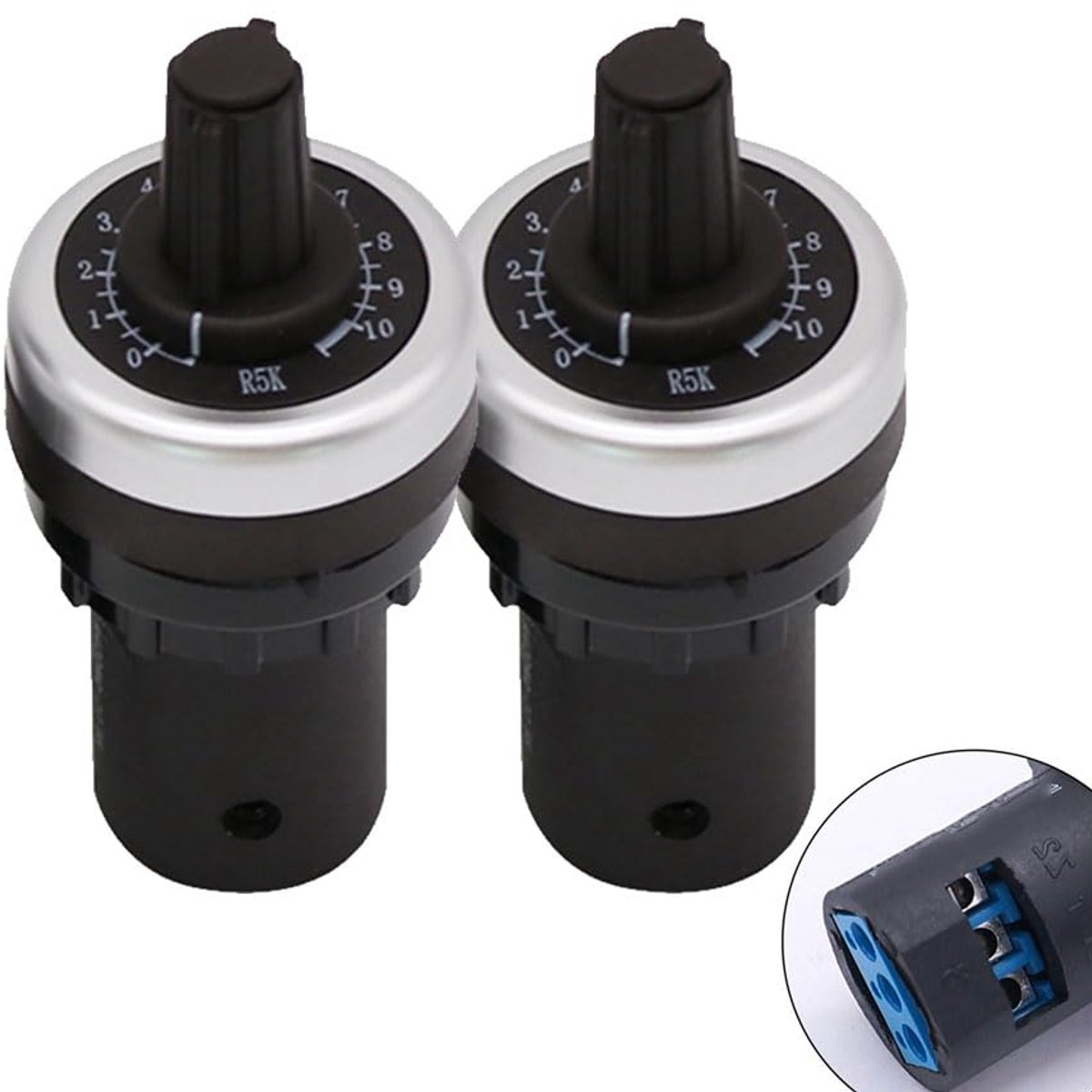 2 stuks 5k Potentiometer schakelpaneelinbouw VSD VFD variabele snelheid voor frequentie-omvormer