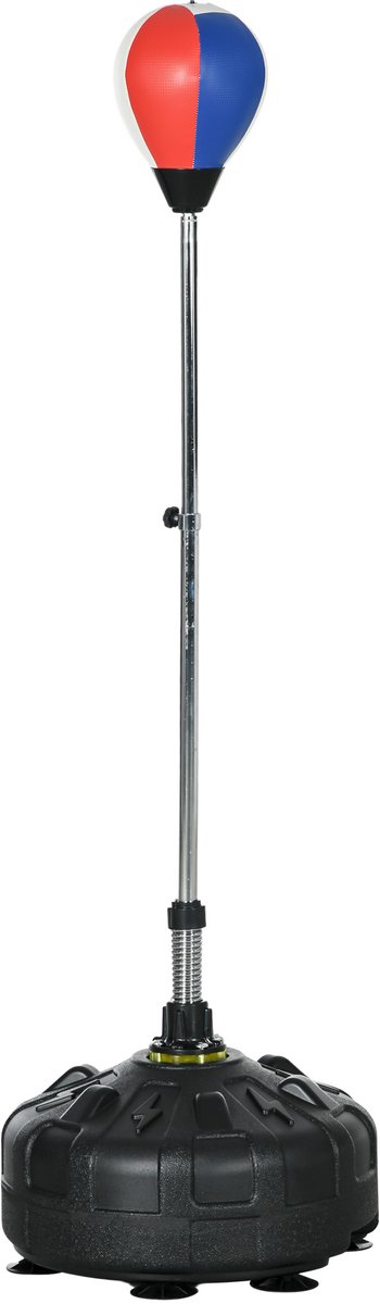 1 stuk - boksbal - regelbare hoogte (147-165 cm) - vulbare basis - staal - zwart + rood + wit