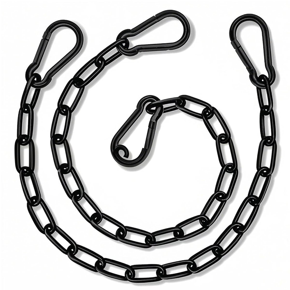 2 stuks roestvrijstalen kettingen, sterke verlengketting, ketting van staal, ketting 50 cm, zwart, voor hekdeuren, lenzen in kooi, 2 stuks