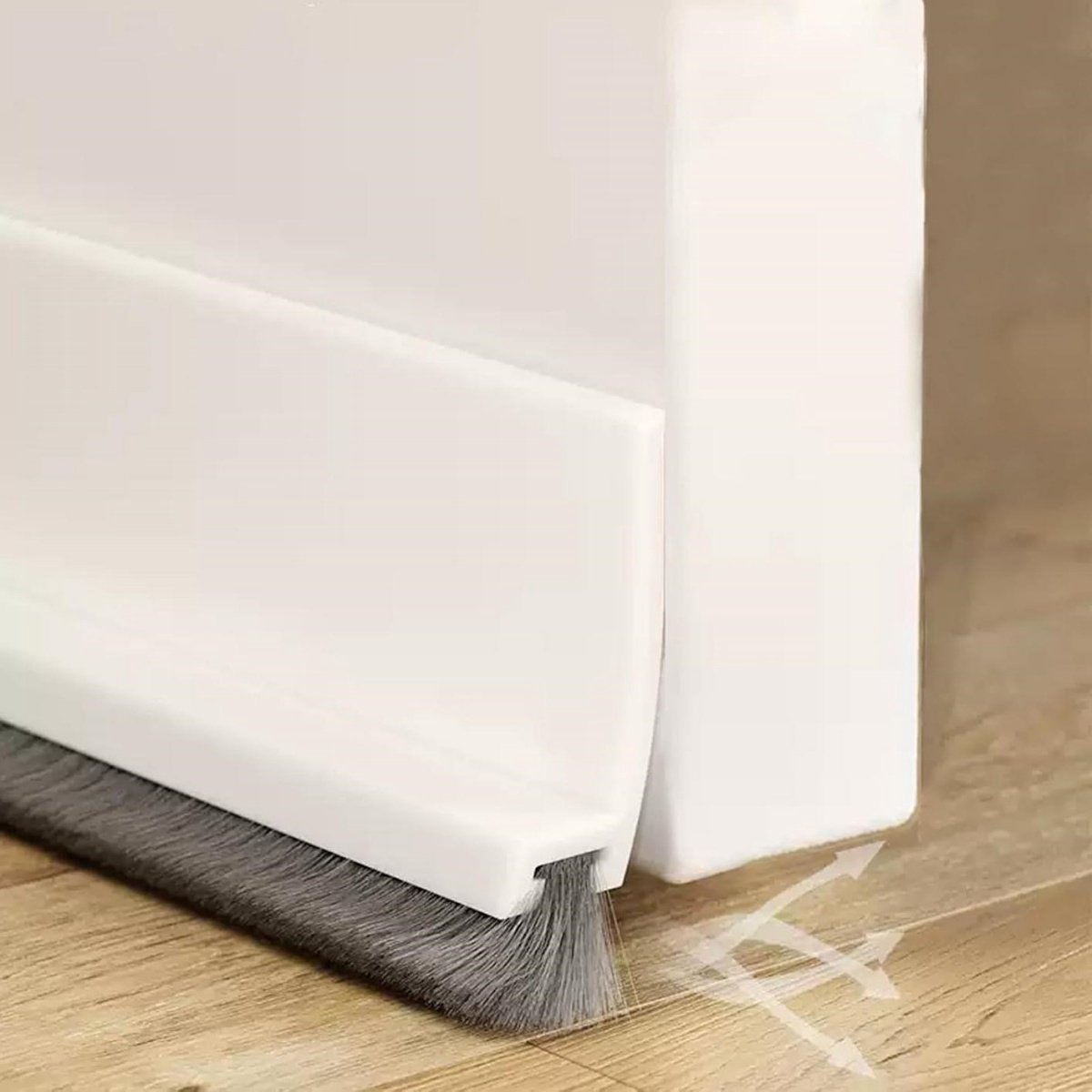 GELLDG 100cm Deurborstel - Deurisolatie Strip - Zelfklevend Winddicht Boudin voor Kieren tot 15mm - Geschikt voor Binnendeuren en Kantoordeuren - Kunststof - Wit
