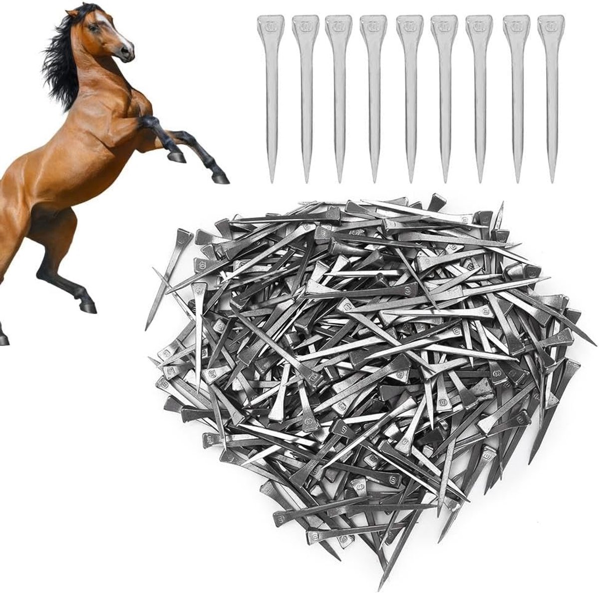 Hoefijzer Nail - 250PCS E6 hoge treksterkte Staal Hoef Peg Beveiligen Stevig Horse Tool Accessoire Zonder Buigen
