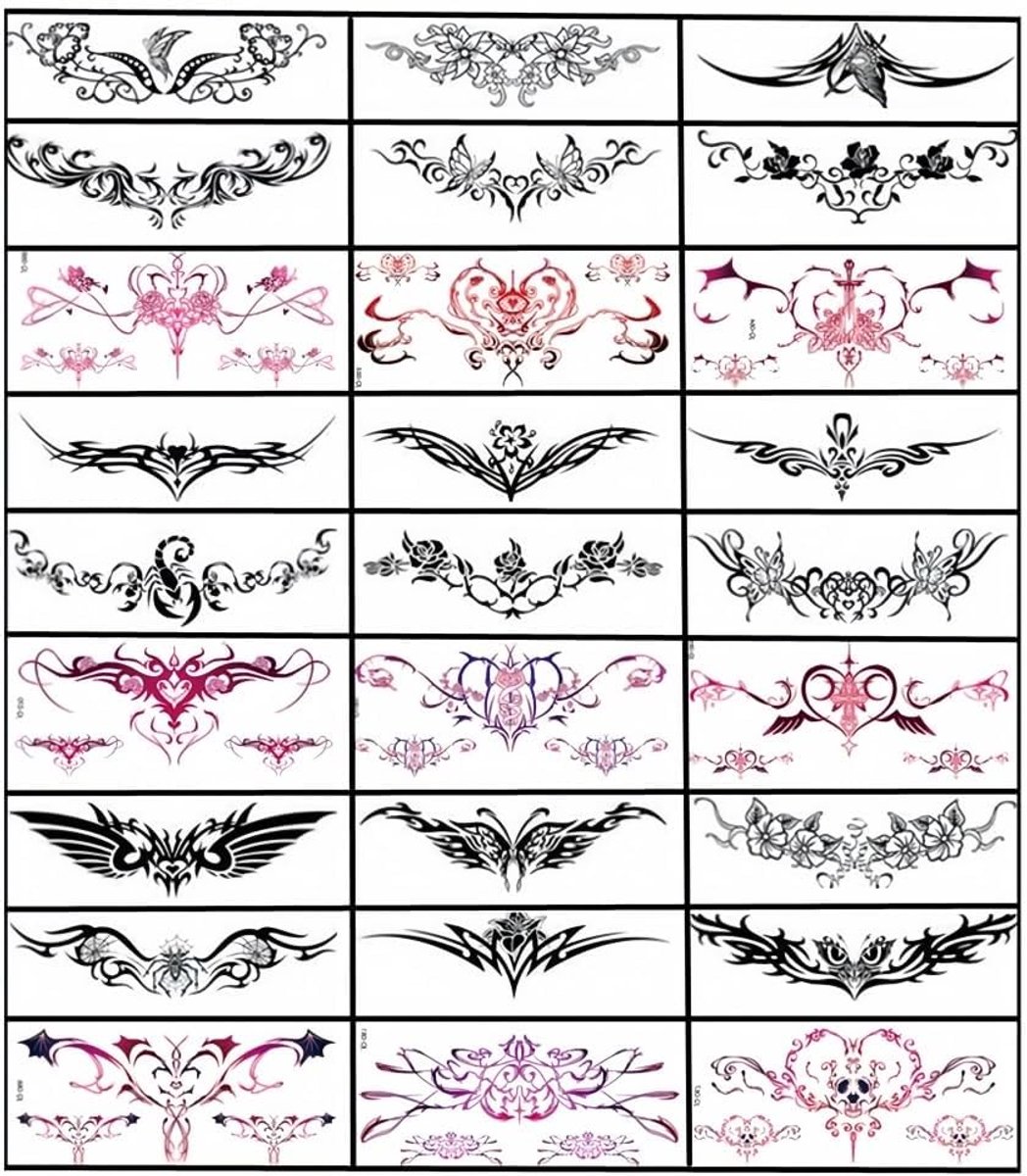 Tijdelijke tatoeages stickers buik taille waterdichte tattoo stickers vrouwen ideale vrijgezellenfeest tatoeages voor vrouwen en meisjes tijdelijke nep-lichaamstattoos