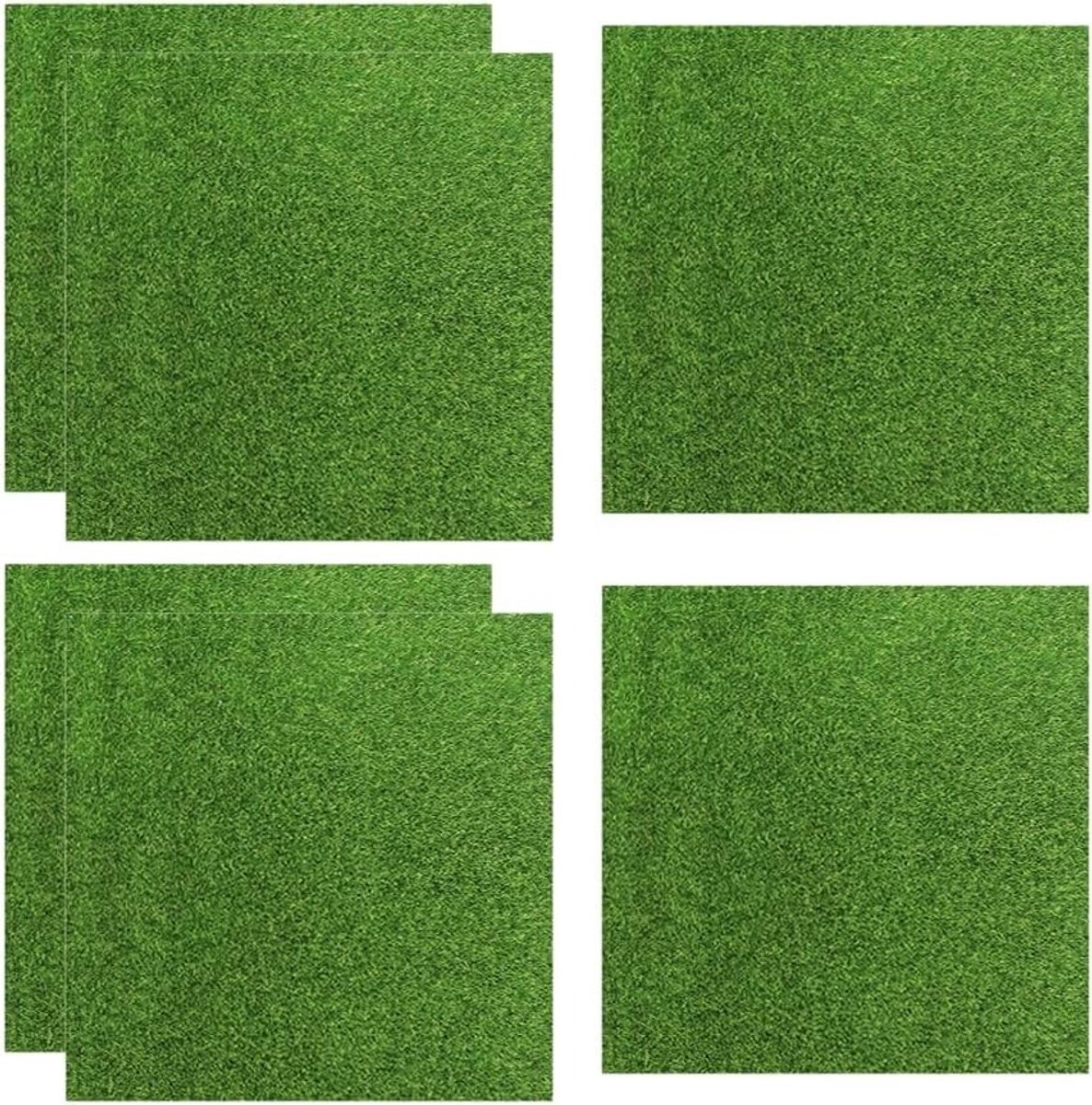 Set van 6 Miniatuur Kunstgras 15 x 15 cm voor Tuin, Balkon en Terras - Ideaal voor Landschapsontwerp en Decoratie