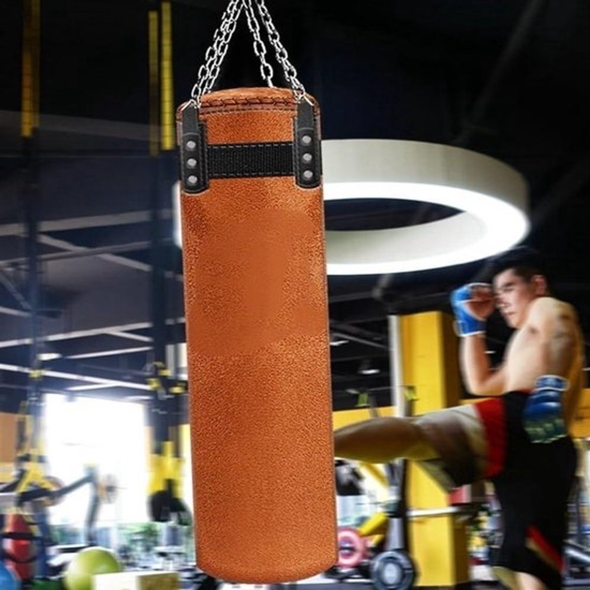 Bokszak - Zandzak Trainingszak - Thuis sporten - Veilige vulling - 120 cm - Bruin