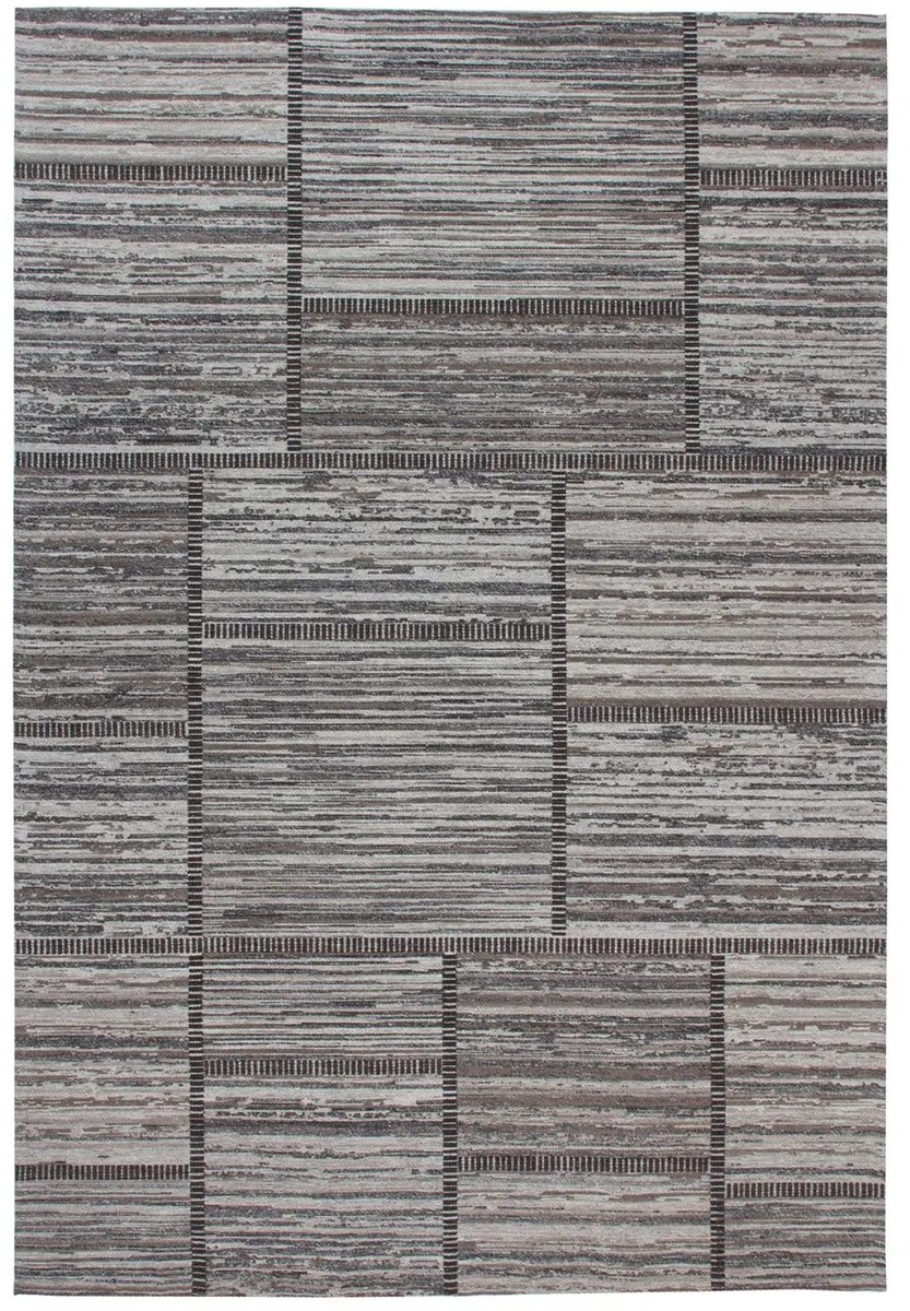 Dutch XXL Wollen Vloerkleed | Tapijt | Phoenix | Blokken | Naturel/Grijs | 80x150 cm Naturel / Grijs