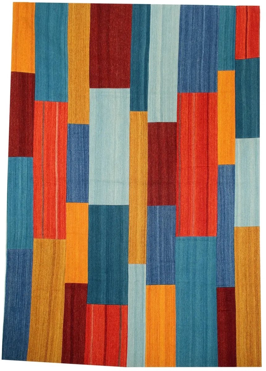 Dutch XXL Kelim Vloerkleed | Tapijt | Radical | Strepen | Rood/Multi | 80x150 cm Rood / Multi