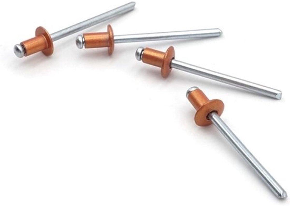 Aluminium Klinknagels - Popnagels Decoratie - Meubels Bevestigen - Gouden Afwerking - 3.2x8mm - Goud
