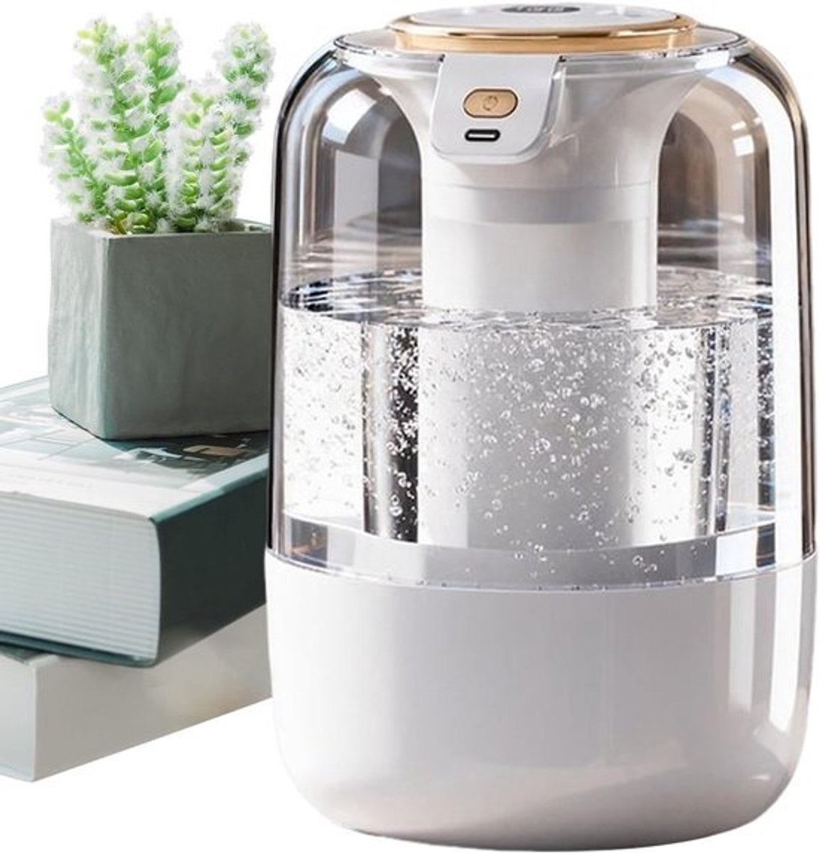 Luchtbevochtiger Kamer - Vernevelaar Apparaat - Comfort Verhogend - Twee Mistuitlaten - 2 Liter Tank - Wit